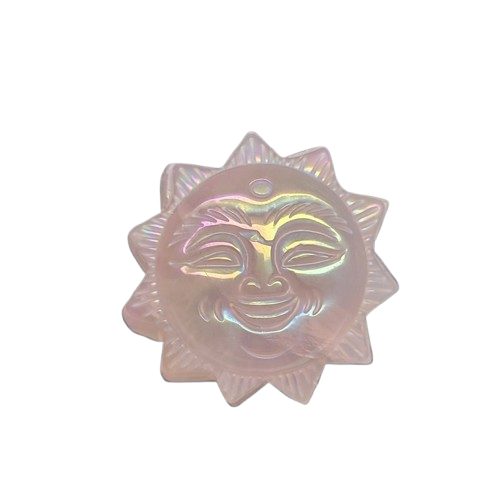 Aura Coated Rose Quartz Sun