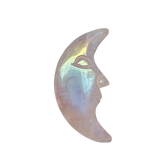 Aura Coated Rose Quartz Moon
